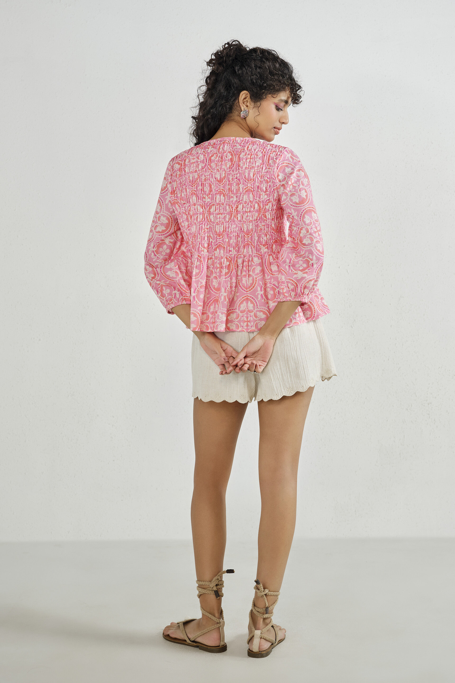 Pink Bloom Cotton Top, Pink, image 5